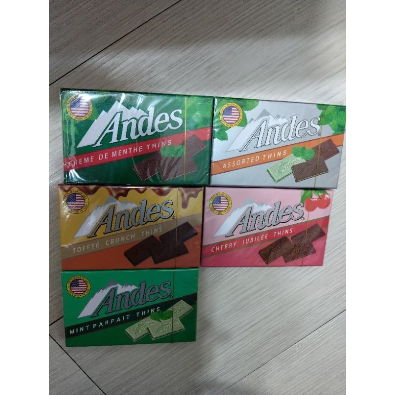 Andes 安迪士 巧克力薄片（38g) 單薄荷可可 雙薄荷可可 綜合可可 櫻桃可可 太妃可可