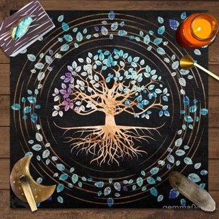 【臺灣優選✨】塔羅牌桌布生命之樹tarot cloth墊子 tree otarot cloth 桌遊裝飾墊子太陽花卉月亮