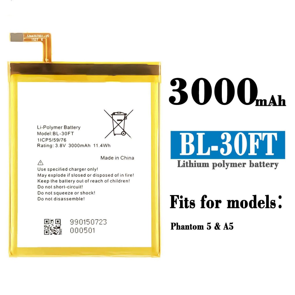 適用傳音 Tecno phantom 5 A5手機BL-30FT大容量內置電池全新電板