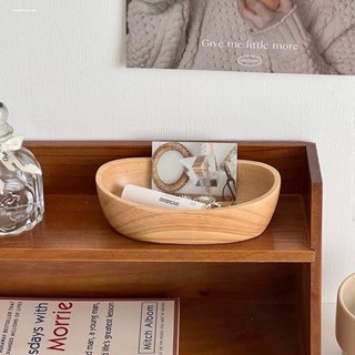 ⏸赫裡家居HomelyHouse。ins桌面迷妳木質首飾收納盒 玄關鑰匙雜物整理置物盤 實木小盤子