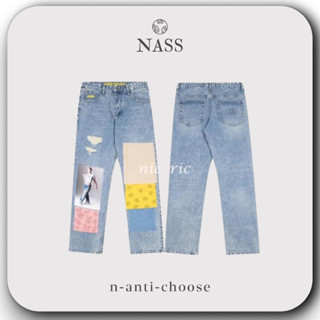 [NASS日韓歐美代購］DREW HOUSE 笑臉小熊 明星貼布 破洞休閒褲 破褲 長褲 牛仔褲