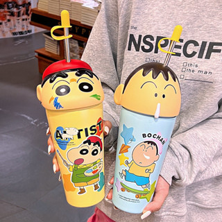 【沁的娃娃屋】❤️現貨秒出❤️600ml蠟筆小新304不鏽鋼冰霸杯 保溫保冰 阿呆 阿山 動感超人 小白 肥嘟嘟左衛門