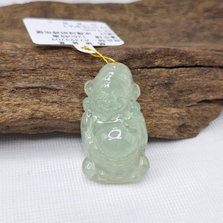翡翠A貨 冰種綠財神吊墜/鵝鵝天然翡翠/A7393209 財神 翡翠財神 緬甸玉 玉財神