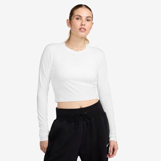 【NIKE】AS W NSW NK CHLL KNT LS CRP 女款 長袖上衣 短版 白 HF5323-100