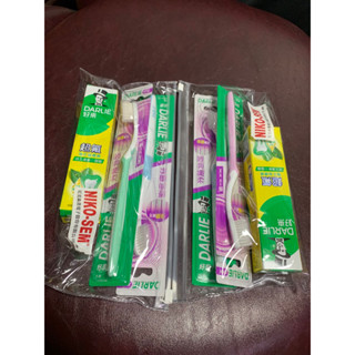 阿肥之家 【數量多 快速出貨】牙膏牙刷旅行組 好來(黑人)牙膏x1 +牙刷x2組