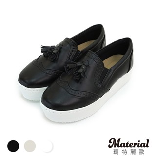 Material瑪特麗歐 【全尺碼23-27】女鞋 懶人鞋 MIT簡約流蘇厚底包鞋 T52261