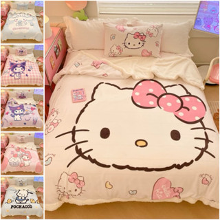 夢幻森林🎀 現➕預ღ拉鍊式牛奶絨羊羔絨毛毯 毯子 三麗鷗正版！kitty 美樂蒂 庫洛米 大耳狗 帕恰狗 毯 單人 雙人