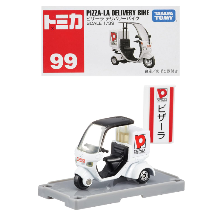 D正版 日本 99 tomica pizza-la DELIVERY BIKE 披薩外送車 摩拖車 機車 外賣 合金車