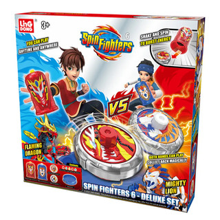 玩具研究中心 現貨 靈動創想 Spin Fighters 魔幻陀螺6-對戰組 熾炎神龍v.s.蒼炎雄獅