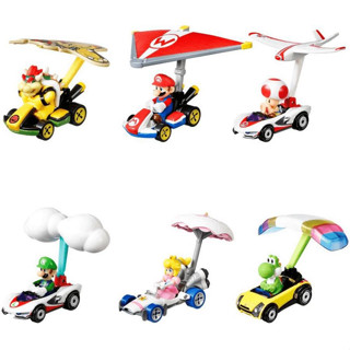 玩具研究中心 現貨 美泰兒 MATTEL 風火輪 Mario Kart滑翔翼組合合金車系列-隨機出貨一款