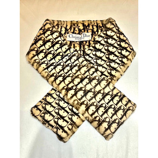Christian Dior Vintage中古迪奧冬季滑雪季必備拍照時尚氣派皮草圍巾圍脖、正反雙麵皮草