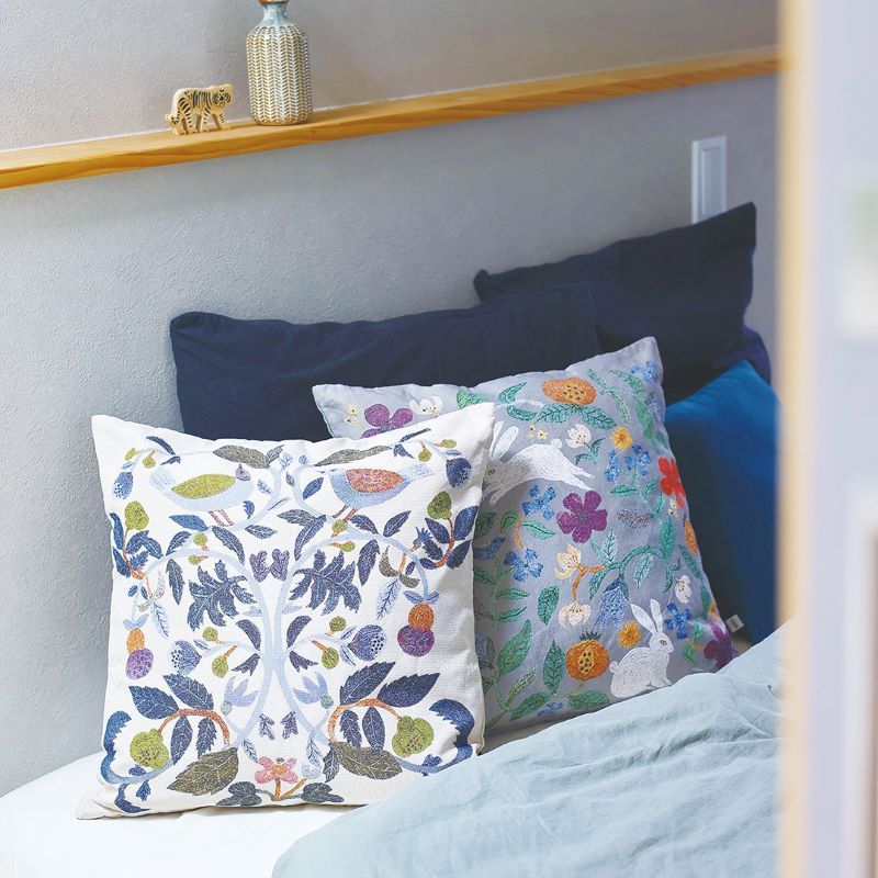 【松尾美雪】松尾ミユキ / 松尾美雪 繪本 刺繡抱枕套  枕套 45×45 多款可選 森林 貓咪 小鳥 禮物