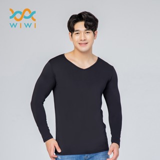【WIWI】MIT溫灸刷毛V領發熱衣(經典黑 男S-3XL)0.82遠紅外線 迅速升溫 加倍刷毛 3效熱感 輕薄顯瘦