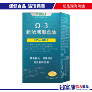 【多件優惠】Omega-3超能深海魚油軟膠囊 90錠 EPA/DHA/必需脂肪酸/迴圈順暢/思緒靈活【富康活力藥局】