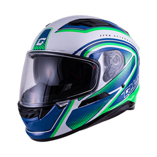 【SOL Helmets】GMAX FF-98全罩式安全帽 (復甦 消光白/藍綠) ｜ SOL安全帽官方商城