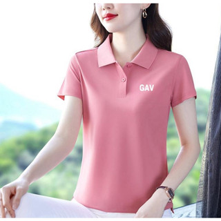高檔時尚短袖t恤女夏季新款中年媽媽翻領上衣寬松大碼POLO衫|短袖polo衫|氣質翻領上衣|短袖t恤