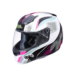 【SOL Helmets】SM-3可掀式安全帽 (流星 白/粉) ｜ SOL安全帽官方商城