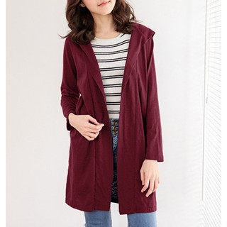 「M~XL。臺灣現貨」4色 竹節棉連帽開襟口袋外套 (O1002)