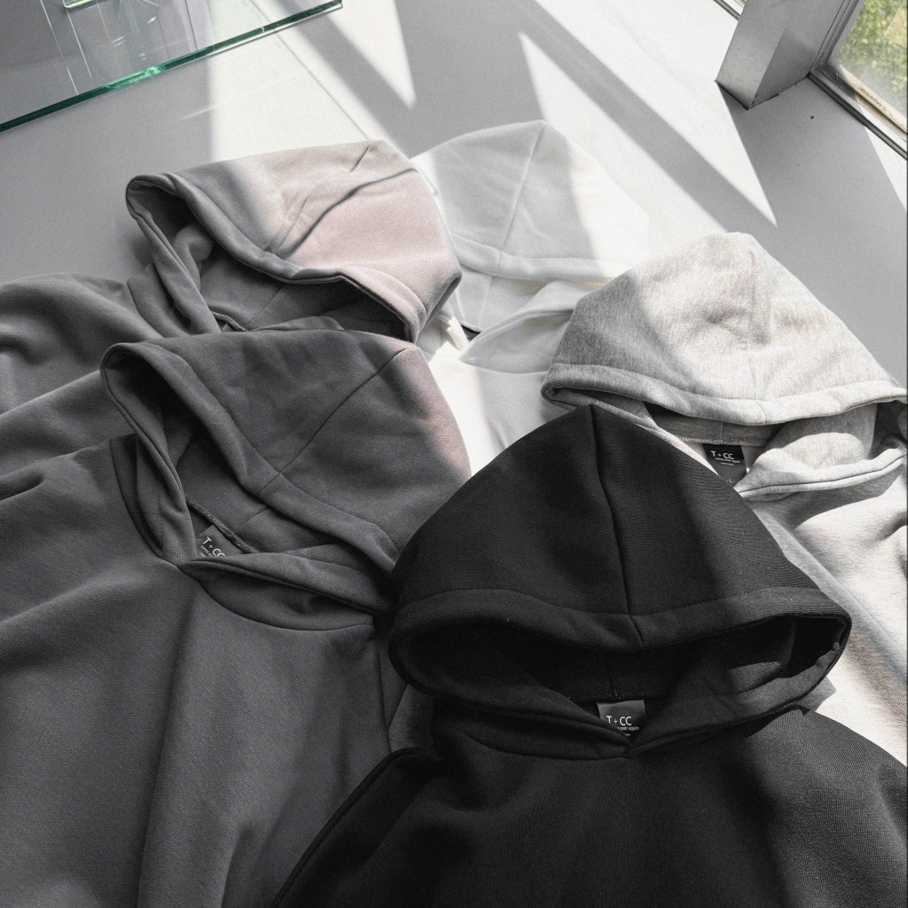 『GOAT』帽TEE 長袖 5色 短版 刷毛 重磅  情侶 寬鬆 素面 落肩 衣服 上衣 600碼