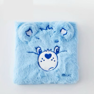 Care Bears 彩虹熊 愛心熊 絨毛筆記本（藍/粉）