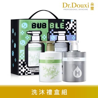 Dr.Douxi 朵璽 黑曜洗沐禮盒組(杏仁酸煥膚淨透沐浴露 500ml+微導玻尿酸保濕洗髮露500ml) 官方旗艦店
