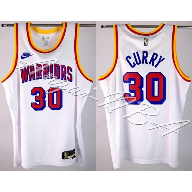 Anzai-NBA球衣 25年 Warriors 金州勇士隊 CURRY 30號 復古白色  熱壓版球衣-全隊都有