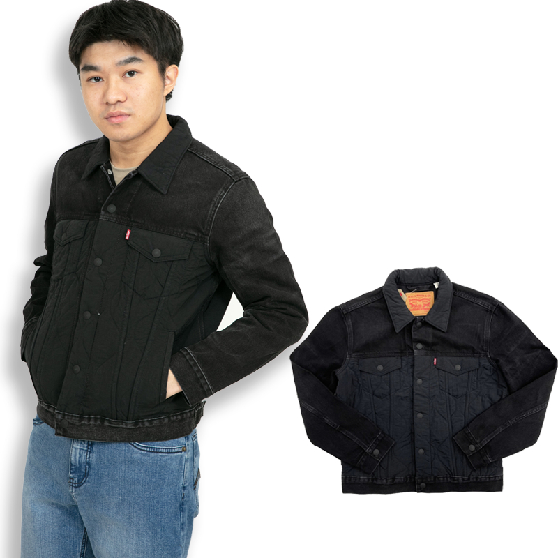 Levis 創意升級 拼接  黑色 牛仔外套 外套 長袖外套 現貨 牛仔 男女外套 #9271