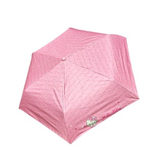 三麗鷗 Hello Kitty (粉-滿版印花) UV自動折傘 黑膠布 晴雨兩用傘 雨傘