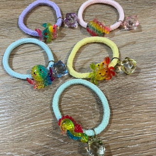 B25可愛螃蟹章魚海馬尼莫小丑魚彩虹絢彩海底世界髮繩髮圈頭繩手繩
