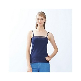 Uniqlo 女裝 蕾絲 平口 坦克 背心 小可愛 深藍 L