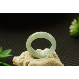 熱賣U657玉戒指❀ 14# 翡翠玉天然A貨水潤白底戒圈指環戒子【緬甸玉翠軒】玉首飾品 男女款式 尾戒