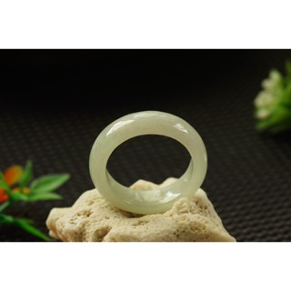 熱賣U659玉戒指❀ 19# 翡翠玉天然A貨水潤白底戒圈指環戒子【緬甸玉翠軒】玉首飾品 男女款式