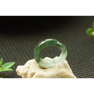 熱賣U730玉戒指❀ 11# 翡翠玉天然A貨冰潤飄花寬版戒圈指環戒子【緬甸玉翠軒】玉首飾品 男女款式 尾戒