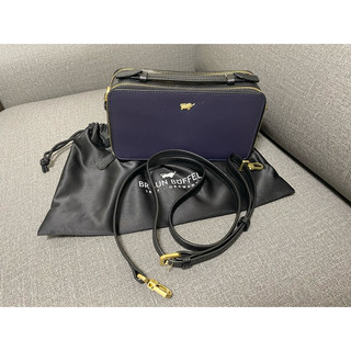 海莉🌊no.717 BRAUN BUFFEL 德國小金牛雙拉鍊斜背包/拼色/9新