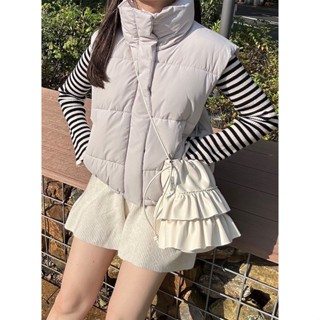 🎀Elieen Japan🎀日本 GRL 羽絨短版背心 立領背心 下擺抽繩 背心 kd44