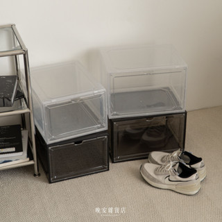 wanan/☾… 透明極簡風の現貨 磁吸加厚防塵鞋盒 鞋櫃 運動鞋盒 雜物收納