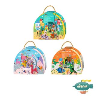 【德國Avenir Kids】創意手作玩樂組四款(恐龍世界/動物小鎮/繽紛獨角獸/小兔之家)娃娃屋 縫工 穿繩 扮
