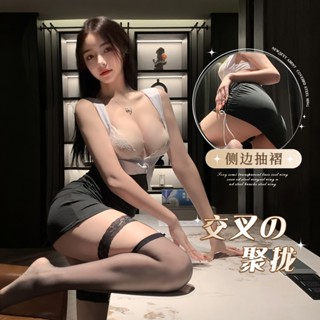 夜趣性感情趣內衣露胸秘書裝蕾絲性感裸背制服包臀激情誘惑連身裙
