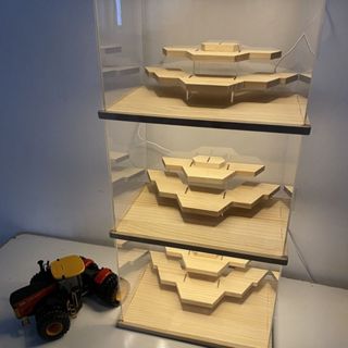 泡泡瑪特手辦 LABUBU 盲盒收納 展示架 帶燈實木 防塵大容量 高達公仔 收納櫃子 公仔娃娃展示櫃 收納盒