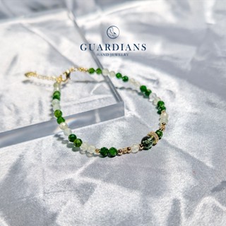【Guardians】《春芽》透輝石 葡萄石 祖母綠 綠幽靈 14K包金 鋯石 碎鑽 串珠 手鍊 手環 招財 聚財 能量