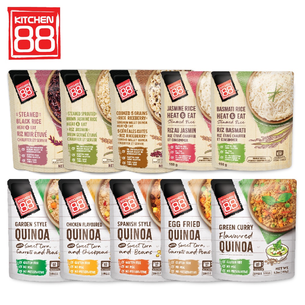 【Kitchen88】 家用露營10種加熱即食米飯藜麥調理包150g (綠咖哩/雞肉/五穀雜糧/香米/黑米)｜廣紘直營