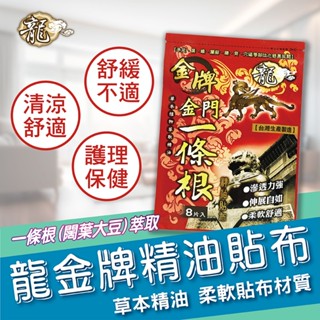 【龍金牌】金門一條根超大精油貼布(大尺寸)-8片/包