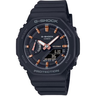 CASIO 卡西歐 G-SHOCK 八角 黑色霧面雙顯手錶 GMA-S2100-1A