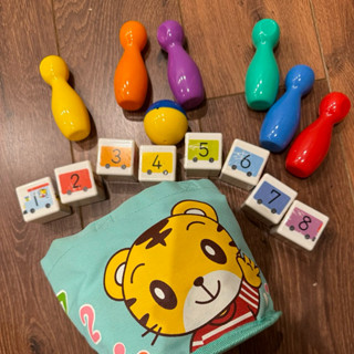 2套1組🐯巧連智 寶寶版玩具 GOGOGO保齡球🎳+歡樂沙沙積木含提袋 二手教具9成新