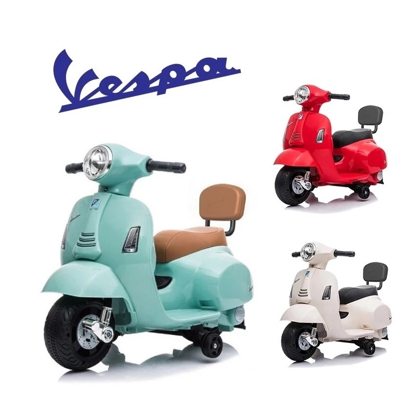 【現貨】946 Vespa 偉士牌 迷你電動玩具車/電動車/小偉士（有椅背）-兒童電動車｜小羅馬