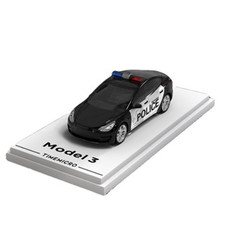 【六四分之一】TIMEMICRO｜TESLA Model 3 特斯拉警車｜MOREART警匪人偶｜1/64合金模型車