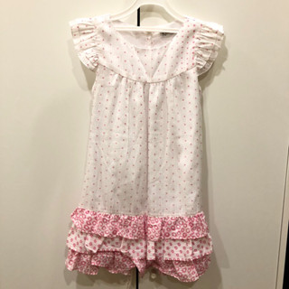 全新吊牌已拆🌷Roberta Di Camerino諾貝達童裝 女童幼童大小童荷葉袖蛋糕裙下擺短袖洋裝長版上衣 專櫃品牌