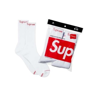 Supreme x Hanes Crew Socks (4 Pack) 'White' 襪子 白色 SUP-488