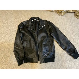 全新Alexander McQueen 羊皮機車外套棒球皮衣it46