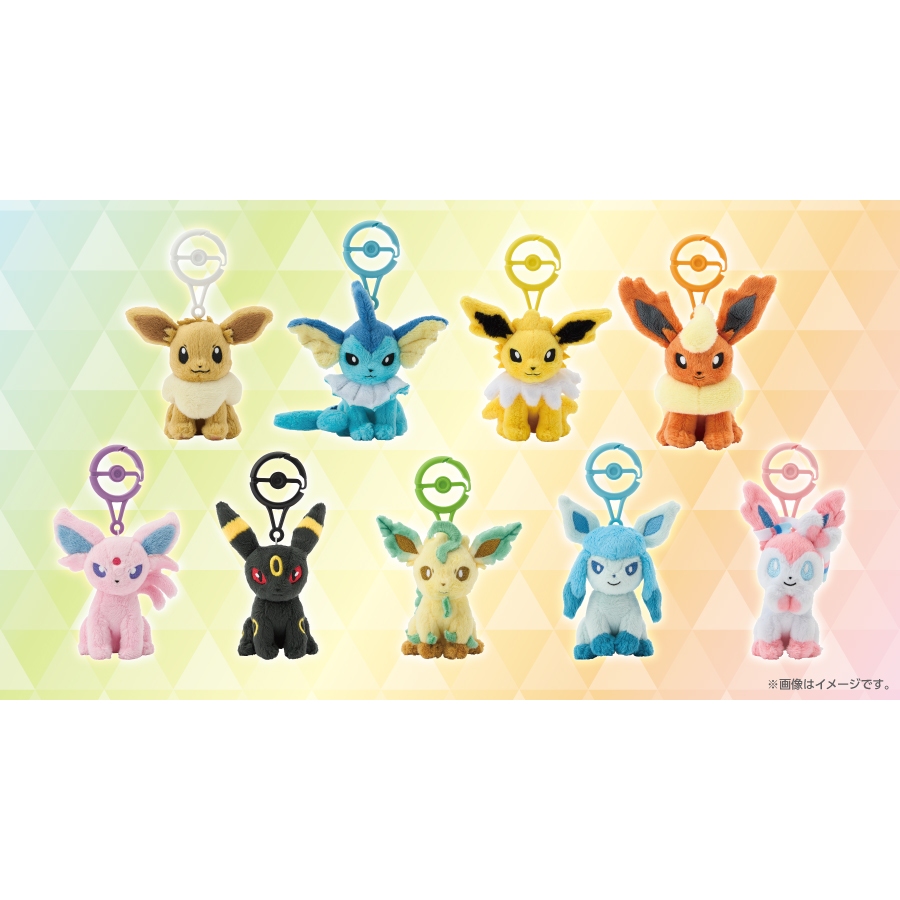 【日本中心限定】現貨 日版 伊布家族 伊布 水伊布 太陽伊布 月亮伊布 葉伊布 冰伊布 仙子伊布 扣環布偶吊飾 寶可夢